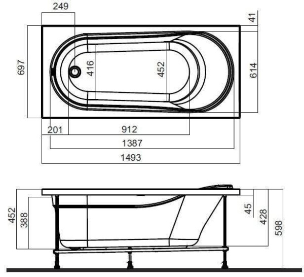 Акриловая ванна AM.PM Joy W85A-150-070W-A