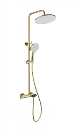 Душевая система с термостатом WONZON & WOGHAND MUSE Corno, брашированное золото WW-B2091-A-BG