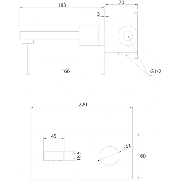 Смеситель ABBER Rund AF8712SP для раковины скрытого монтажа, сатин