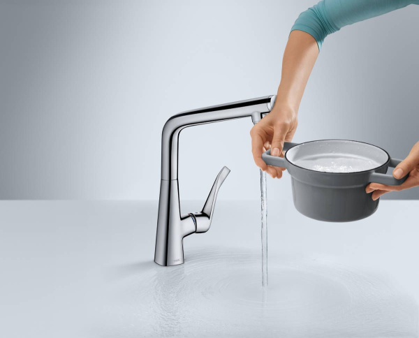 Смеситель для кухни Hansgrohe Metris Select 14847800 нержавеющая сталь