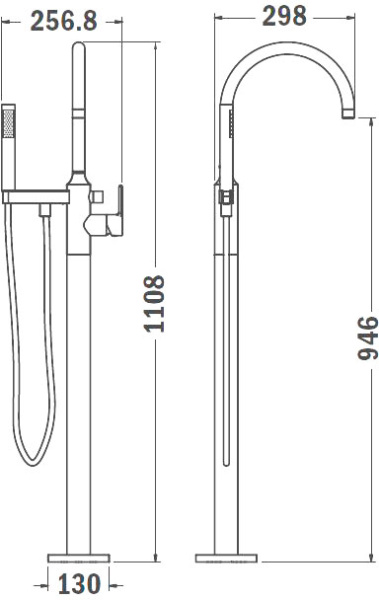 Смеситель для ванны TEKA Alaior 182330200 напольный