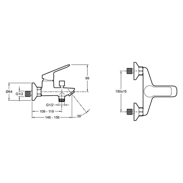 Смеситель для ванны Jacob Delafon Lucien E20848-CP Смеситель для ванны Jacob Delafon Lucien E20848-CP