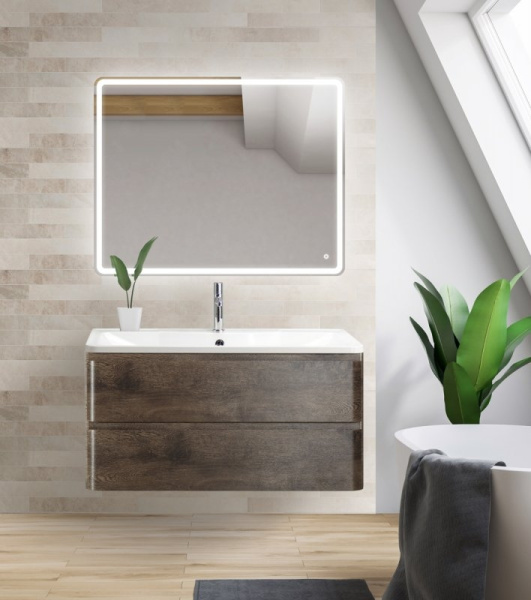 База под раковину подвесная BelBagno ALBANO-900-2C-SO-RNG Rovere Nature Grigio