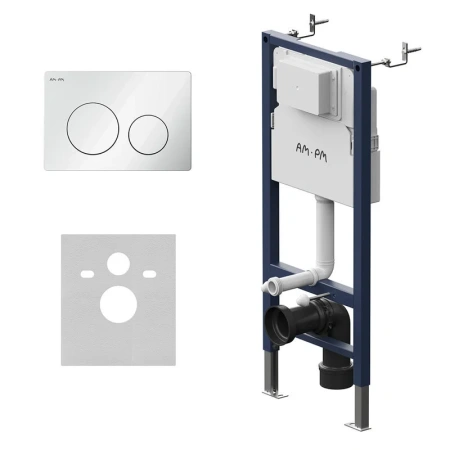 Инсталляция для подвесного унитаза Am.Pm PrimeFit I012709.0101 с кнопкой смыва, белый глянец