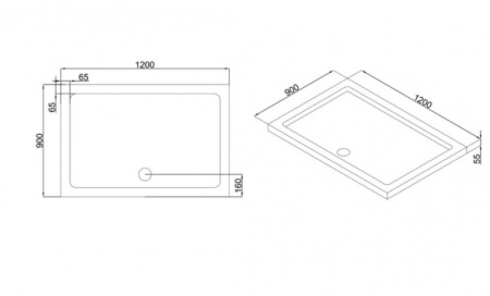 Душевой поддон Black&White Stellar Wind RS-0912