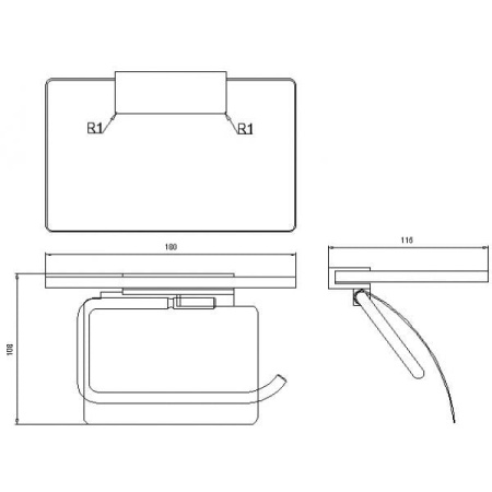 Держатель туалетной бумаги с полкой RUSH Edge ED77131