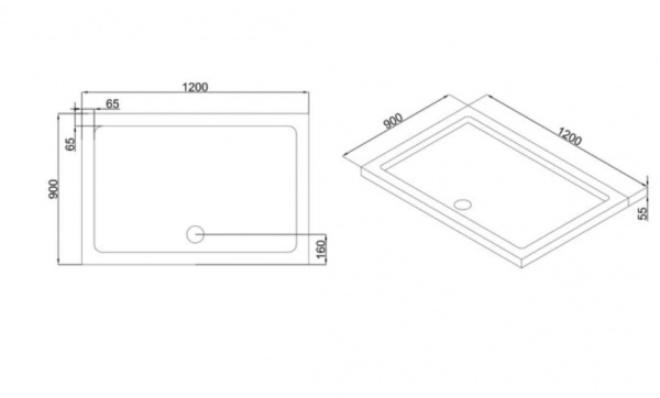 Душевой поддон Black&White Stellar Wind RS-0912