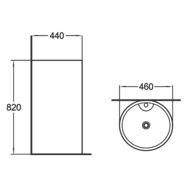 Раковина напольная (46х44) SantiLine SL-4003MB