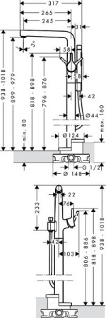 Смеситель для ванны напольный Hansgrohe Talis S 72412000