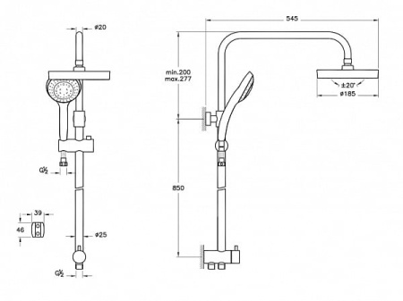 Душевая гарнитура  VITRA A45597EXP