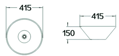 Раковина накладная (41,5х41,5) SantiLine SL-1068