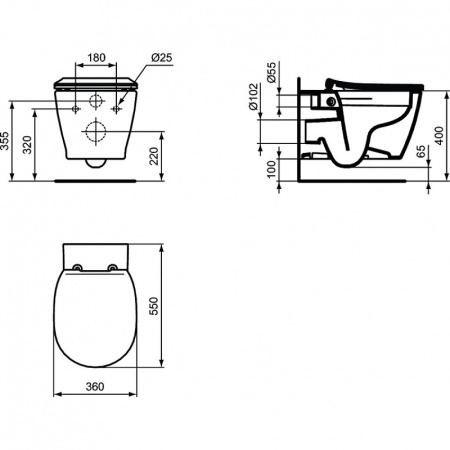 Унитаз с инсталляцией Ideal Standard Connect AquaBlade® P211601
