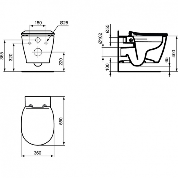 Унитаз с инсталляцией Ideal Standard Connect AquaBlade® P211601