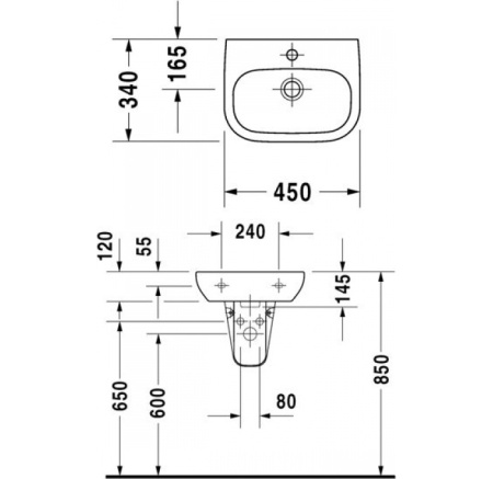 Раковина DURAVIT D-CODE 07054500002 (45 см)