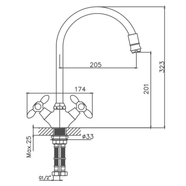 Смеситель для кухни Cron CN46127-6 Смеситель для кухни Cron CN46127-6