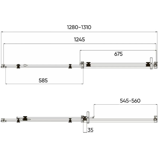 Душевая дверь Veconi Vianno VN-74B, (130x195) VN74B-130-01-C4