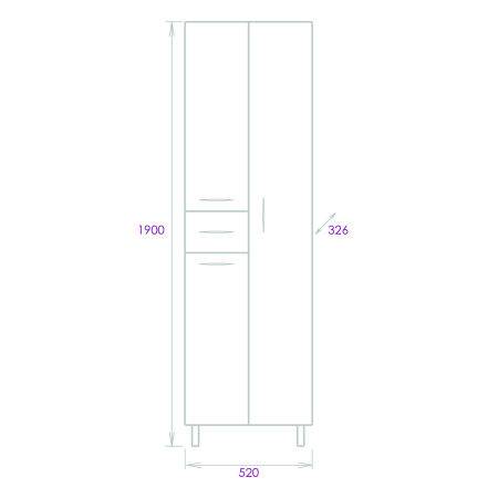 Пенал напольный Onika Модерн 52 405208