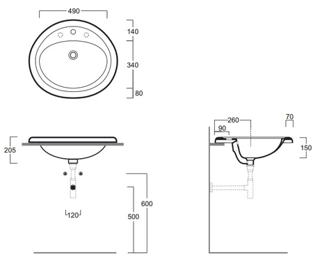Раковина Simas Top Lavabi d'Arredo Monia S51bi*1