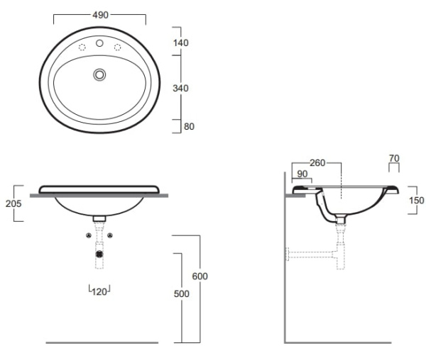Раковина Simas Top Lavabi d'Arredo Monia S51bi*1