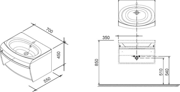 Тумба под умывальник белая Ravak SD Evolution 700 X000000364