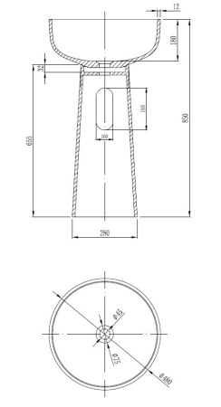 Раковина напольная напольная Vincea Solid Surface VBS-4SP02MW белый матовый