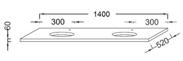 Столешница для раковины Jacob Delafon Parallel EB54-1400-N18