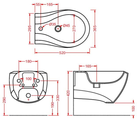 Биде подвесное ArtCeram Blend BLB001 01;00 (L3120)
