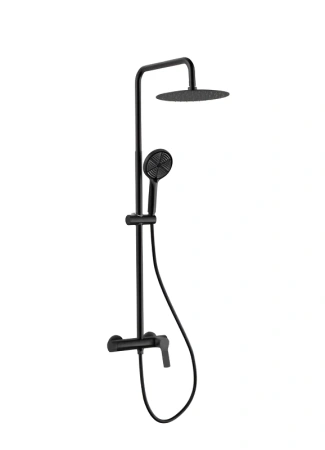 Душевая система с изливом Gid Edessa L070-BM-ND33, черный матовый