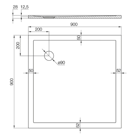 Душевой поддон (90х90) Aquaton Калифорния M 1A737536CA010