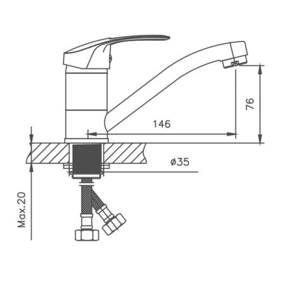 Смеситель для кухни Cron CN4539-2 Смеситель для кухни Cron CN4539-2