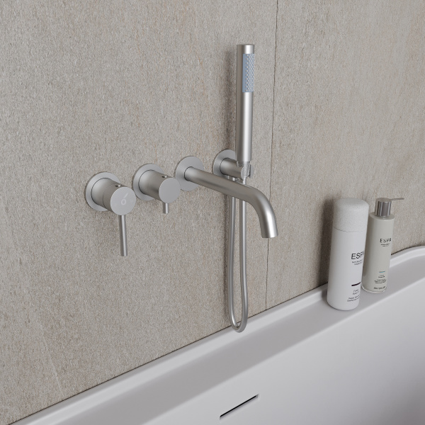 Смеситель для ванны скрытого монтажа с внутренней частью Y OL-889017-BN, никель матовый