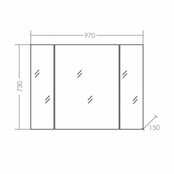 Зеркальный шкаф (97х73)  СаНта Стандарт 100 113012
