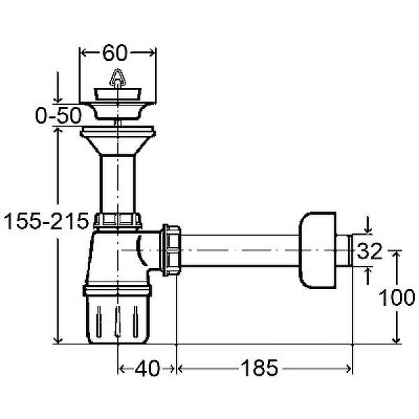 Сифон для раковины с пробкой Viega 103927