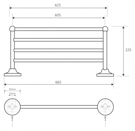 Полочка для полотенец Bemeta Retro 144202188