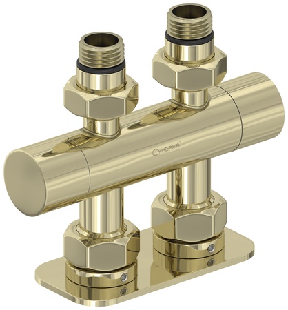 Вентиль Сунержа прямой EU50 (2 х G 1/2" НР х G 3/4" НГ) 020-1417-1234 шампань глянцевый