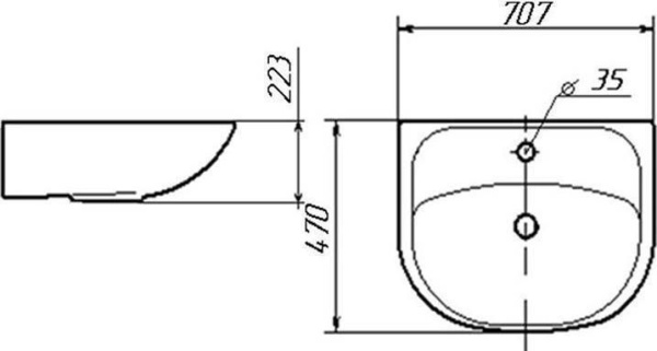 Раковина Misty Амур 70 БП-Д000000982