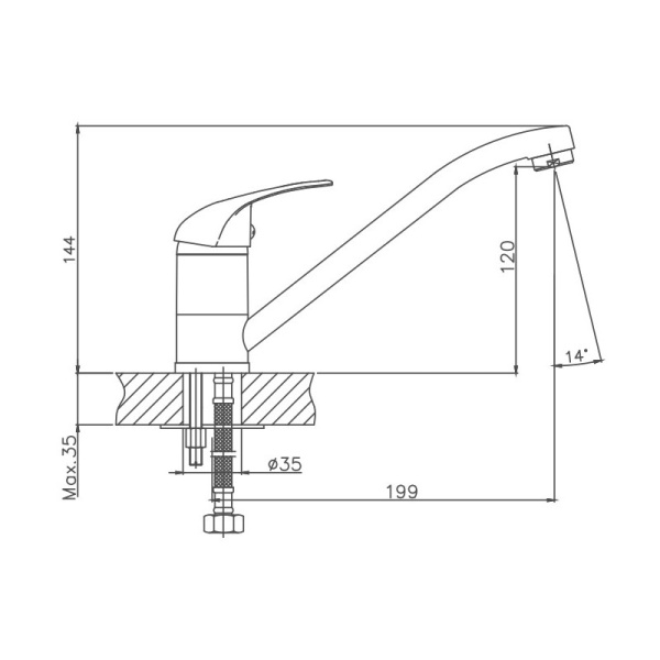Смеситель для кухни Cron CN4215 Смеситель для кухни Cron CN4215