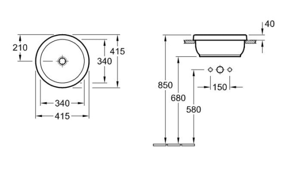 Раковина Villeroy&Boch Architectura 41654101