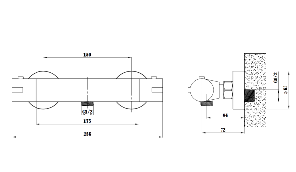 Термостат для душа ESKO Mikros, T3080 Black