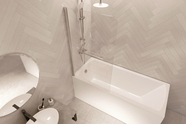 Шторка для ванны 1Marka  Mistelite P-02