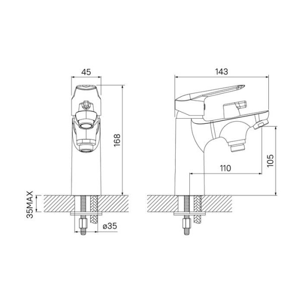 Смеситель для ванны IDDIS Torr (TORSB10i07)