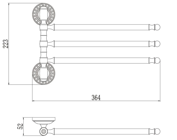 Держатель для полотенец Savol поворотный 3-ой S-006603H