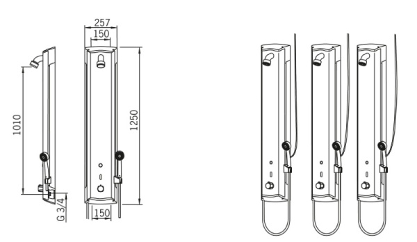 Oras Electra 6662FTW Душевая панель
