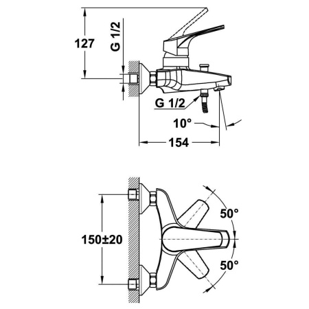 Смеситель для ванны Teka MT PLUS 461220200