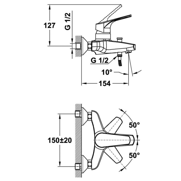 Смеситель для ванны Teka MT PLUS 461220200