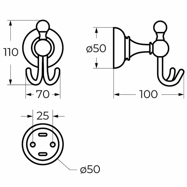 Крючок Cezares Aphrodite APHRODITE-DHK1-03/24-Sw