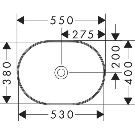Раковина накладная (55x40) Hansgrohe Xuniva U 60166450 белый