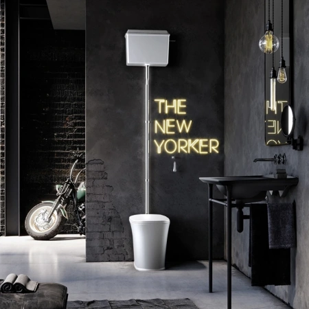 Унитаз напольный Kerasan The New Yorker 561830F для высокого бачка, белый матовый