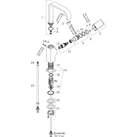 Смеситель для раковины с донным клапаном Push-Open Hansgrohe Metropol 32511000 хром