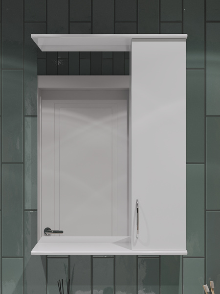 Шкаф зеркальный универсальный Orange Лайт LA-50ZSW  белый